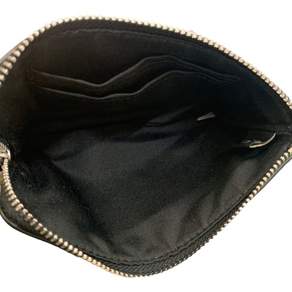 Coach Corner Zip Wristlet with signature canvas with leather trim‎ Black - Picture 3 of 3